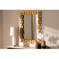 Baxton Studio RXW-8002 Arpina Modern and Contemporary Antique Gold Finished Rectangular Accent Wall Mirror